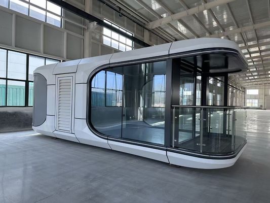 Steel Wall Modern Style Luxury Space Capsule Hotel Commercial Space House With Customized Aluminum Plate Wall
