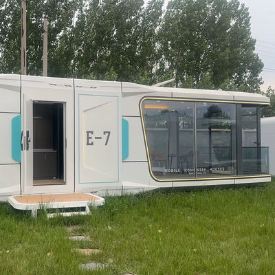 Eco Friendly Modular Container Home Advantage of Customized Aluminum Plate Wall Capsule House for Outdoor Hotel