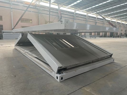 40'HQ Shippment Prefab Steel Frame Modular Zigzag Folding Container House with Optional Sandwich Panel Walls and Roof