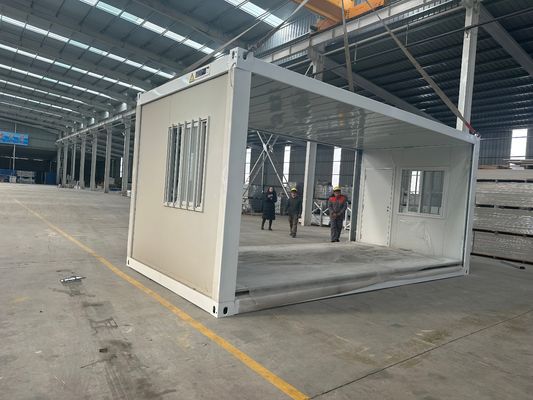 40'HQ Shippment Prefab Steel Frame Modular Zigzag Folding Container House with Optional Sandwich Panel Walls and Roof