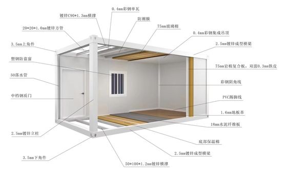 2024 Newest Design Easy to Install Container House Quick Installation Advantage for 20FT/40FT Customized Waterproof Van