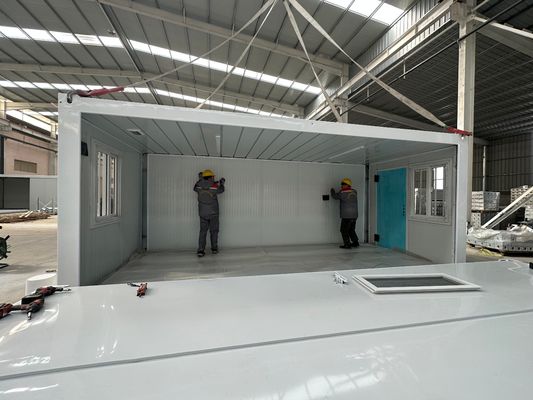 Flexible Quick Assembly 20ft Waterproof Fireproof Folding Frame Container Van House in Modern Style with Security Door