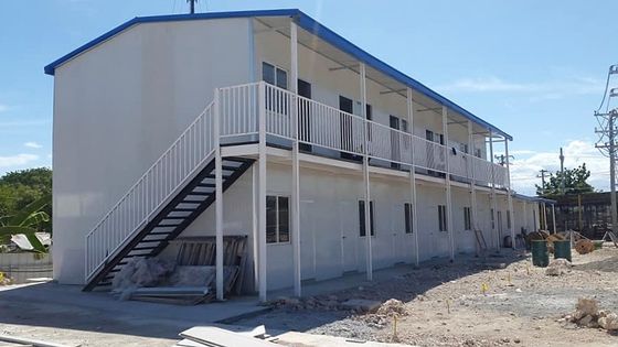 Light Steel Structure Frame Energy Saving Prefab House for Korea Triangle Roof and Green Living