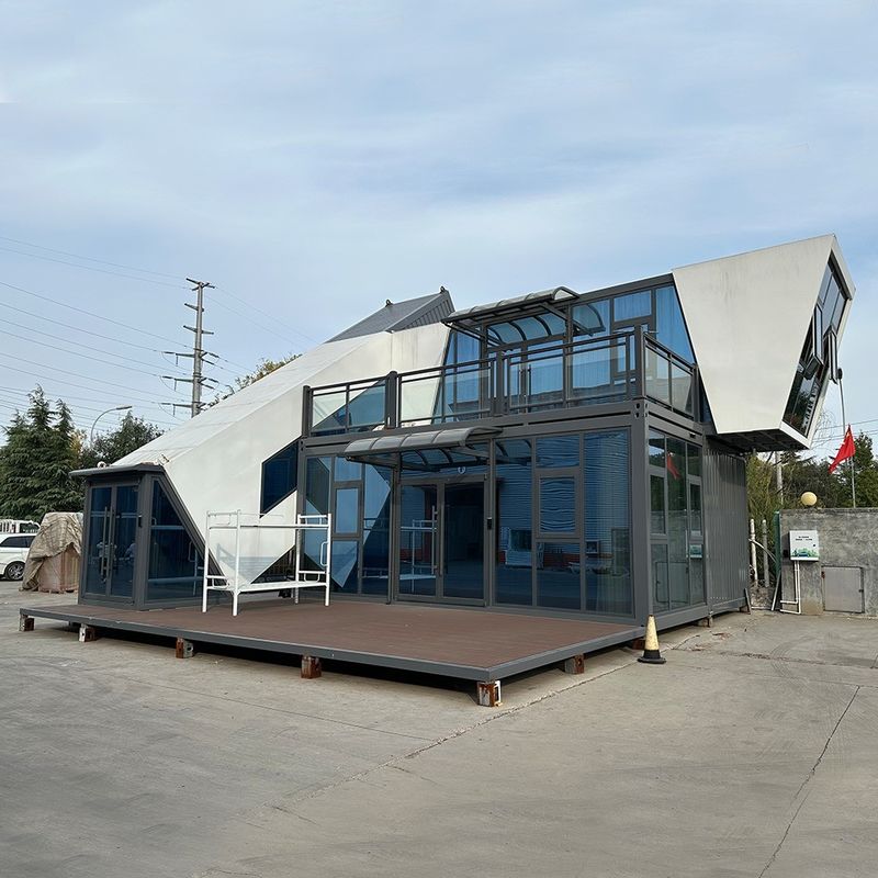 Customized Color Prefabricated Modular Houses Flat Pack Log Cabin Kits Container House with Local Standard Electricity